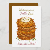 Wishing You a Latke Love Funny Hanukkah Greeting シーズンカード (正面/裏面)