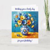 Wishing you a lovely誕生日 | 花 カード (正面)