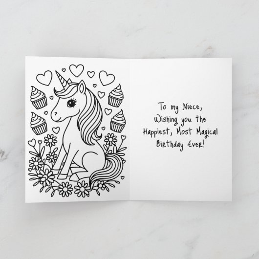 Wishing you a Magical Birthday Niece | Fairytale カード (内部)