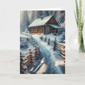 Wishing You A Magical Christmas | ログキャビン カード (正面)