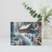 Wishing You A Magical Christmas | ログキャビン ポストカード (スタンド正面)