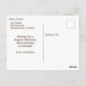 Wishing You A Magical Christmas | ログキャビン ポストカード (裏面)