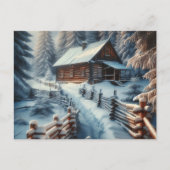 Wishing You A Magical Christmas | ログキャビン ポストカード (正面)