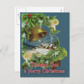 Wishing You A Merry Christmasヴィンテージ・カード シーズンポストカード (正面/裏面)