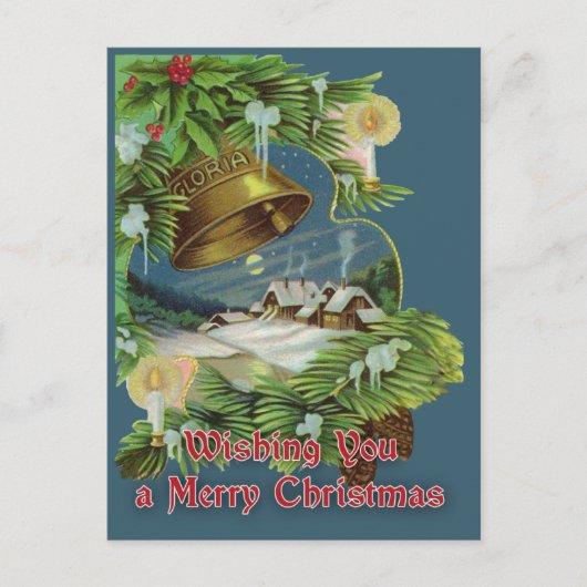 Wishing You A Merry Christmasヴィンテージ・カード シーズンポストカード (正面)