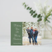 Wishing you a Merry Christmas Green Family Photo シーズンカード (スタンド正面)