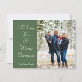 Wishing you a Merry Christmas Green Family Photo シーズンカード