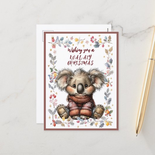 Wishing You A Merry KOAL-ATY Christmas シーズンポストカード (正面/裏面インサイチュ)