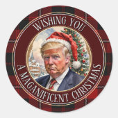 Wishing You A Nificent Christmas MAGAトランプ ラウンドシール (正面)