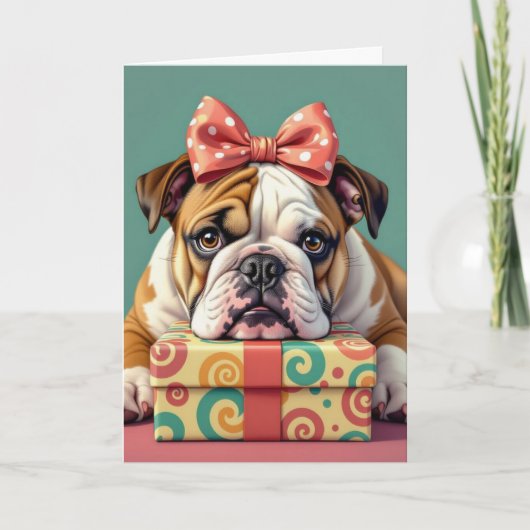 Wishing You A Paw-some誕生日 | ブルドおもしろいッグ カード (正面)