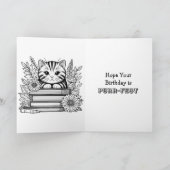 Wishing you a Purr-fect誕生日アーポップ・アートのト カード (内部)