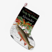 Wishing You A Reely Fly Fishmas, Trout Small Chris スモールクリスマスストッキング (正面 (吊り時))