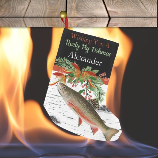 Wishing You A Reely Fly Fishmas, Trout Small Chris スモールクリスマスストッキング