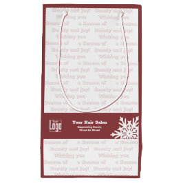 Wishing You A Season of 美しい&喜び – タイポグラフィ スモールペーパーバッグ