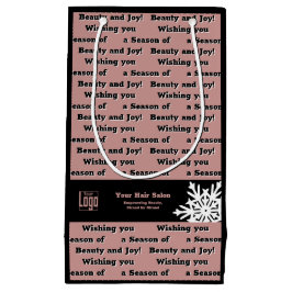 Wishing You A Season of 美しい & Joy Black Pink スモールペーパーバッグ