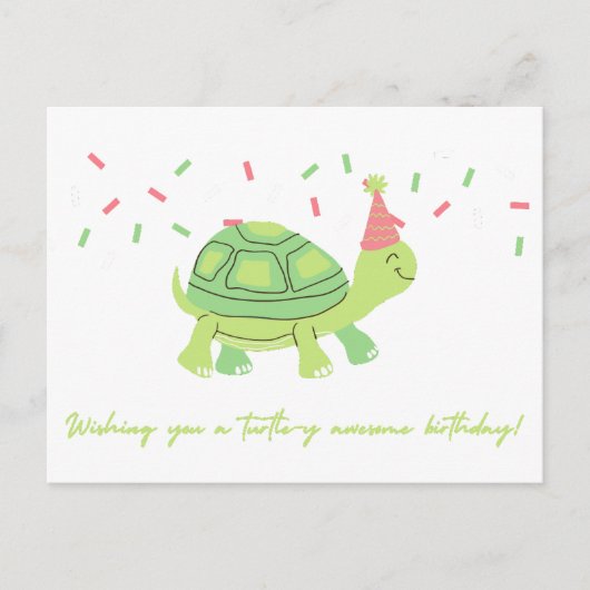 Wishing you a turtle-y awesome birthday! Card ポストカード (正面)