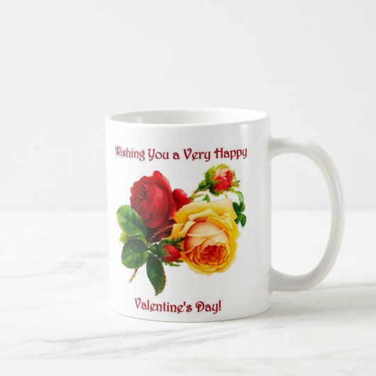 Wishing You A Veryハッピーバレンタインデーバラギフト コーヒーマグカップ (右)