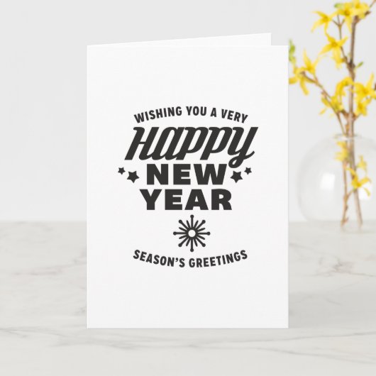 Wishing You a Very Happy New Year カード (黄色い花)