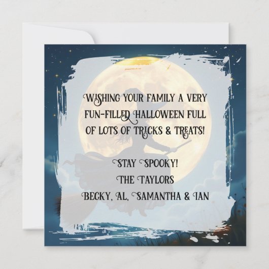 Wishing You a Wicked Halloween | Witch カード (裏面)