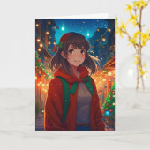 Wishing You Ani-making Christmas Anime Pun カード (黄色い花)