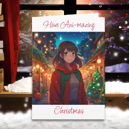 Wishing You Ani-making Christmas Anime Pun カード