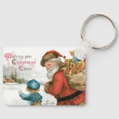 Wishing You Christmas応援by Ellen Clapsaddle キーホルダー (正面)