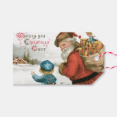Wishing You Christmas応援by Ellen Clapsaddle ギフトタグ (正面(横))
