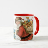 Wishing You Christmas応援by Ellen Clapsaddle マグカップ (正面右)