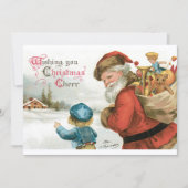 Wishing You Christmas応援by Ellen Clapsaddle 招待状 (正面)