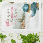 Wishing You Christmas Cheer by Ellen Clapsaddle キッチンタオル (折り畳み)