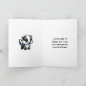 Wishing You Happy Day | かわいいアナグマ カード (内部)