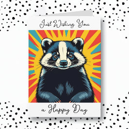 Wishing You Happy Day | かわいいアナグマ カード