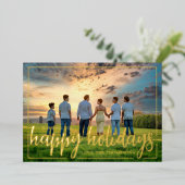 Wishing you Happy Holidaysフォトフォイルホリデーカード 箔シーズンカード (立ち正面)