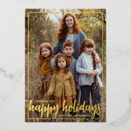 Wishing you Happy Holidays垂直方向の写真 箔シーズンカード
