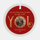 Wishing You Holiday Season Peace Love and Joy ガラスオーナメント (裏面)