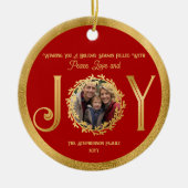 Wishing You Holiday Season Peace Love and Joy セラミックオーナメント (正面)