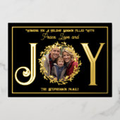 Wishing You Holiday Season Peace Love and Joy 箔シーズンカード (正面)