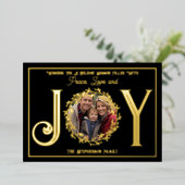 Wishing You Holiday Season Peace Love and Joy 箔シーズンカード (立ち正面)