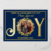 Wishing You Holiday Season Peace Love and Joy 箔シーズンカード (正面)