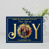 Wishing You Holiday Season Peace Love and Joy 箔シーズンカード (立ち正面)