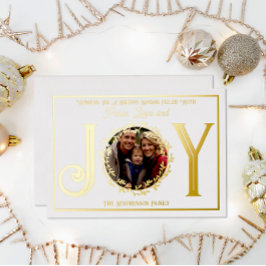 Wishing You Holiday Season Peace Love and Joy 箔シーズンカード