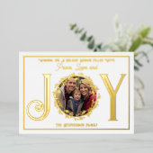 Wishing You Holiday Season Peace Love and Joy 箔シーズンカード (立ち正面)