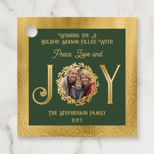 Wishing You Holiday Season Peace Love and Joy Gift フェイバータグ (正面)