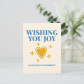Wishing You Joy Heartfelt Typography Postcard ポストカード (スタンド正面)