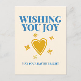 Wishing You Joy Heartfelt Typography Postcard ポストカード