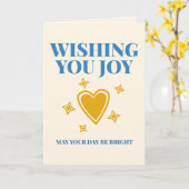 Wishing You Joy Versatile Custom Typography カード (黄色い花)