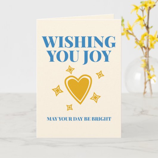 Wishing You Joy Versatile Custom Typography カード (黄色い花)