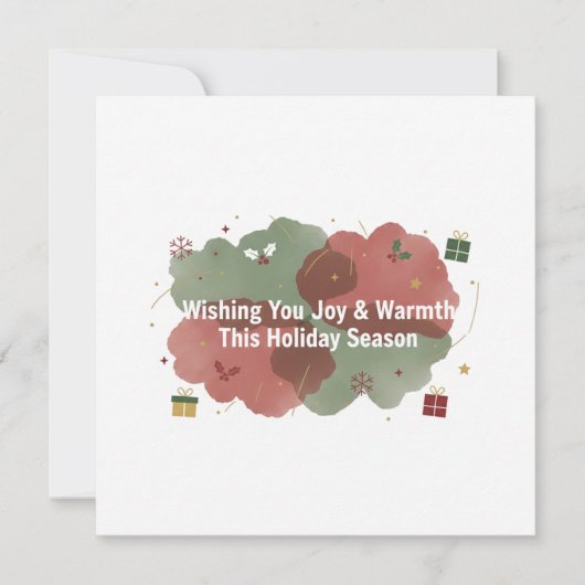 Wishing You Joy & Warmth Holiday Card シーズンカード (正面)
