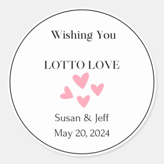 Wishing You Lotto Love Label ラウンドシール (正面)