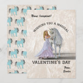 Wishing you magical Valentine's Day - Unicorn シーズンカード (正面/裏面)